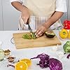 go store large non slip wooden bamboo cutting board with antibacterial surface with stainless steel handle, chopping board for kitchen, cutting board for kitchen (wood)