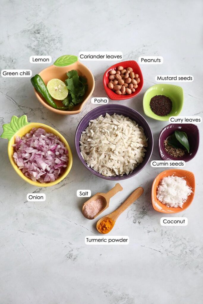vegetable poha ingredients